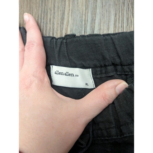 Allen Allen‎ Pants Womens XL Black 100% Linen Wide Leg Lounge High Rise Relaxed - Picture 2 of 10